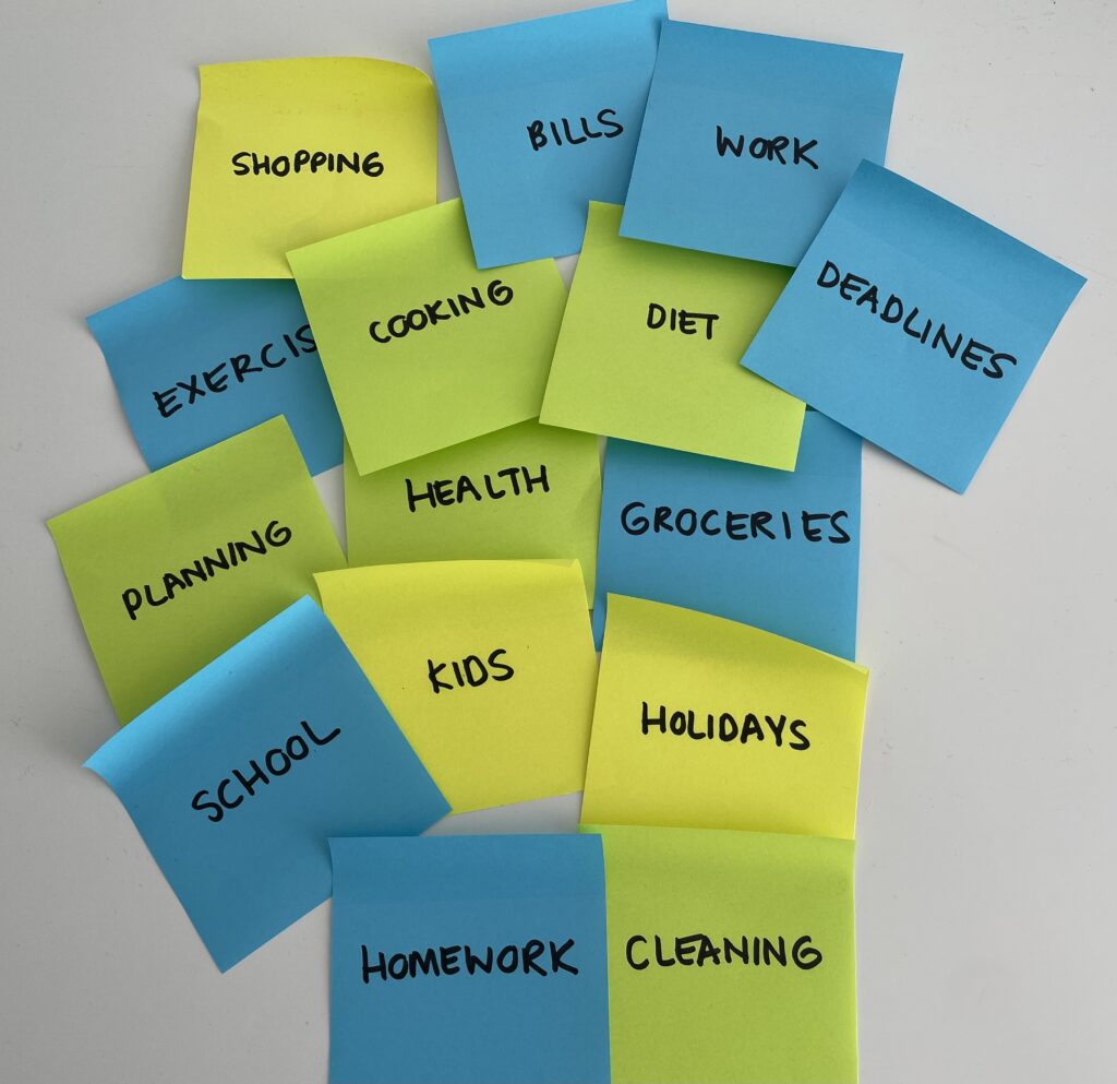 Busy mum mental load to do list